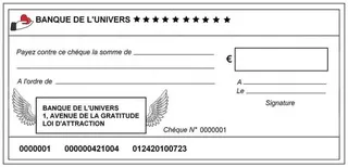 Le chèque de l'Univers, vierge, prêt à être rempli