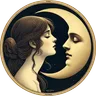 Logo de B. Lune : une femme et le croissant de lune