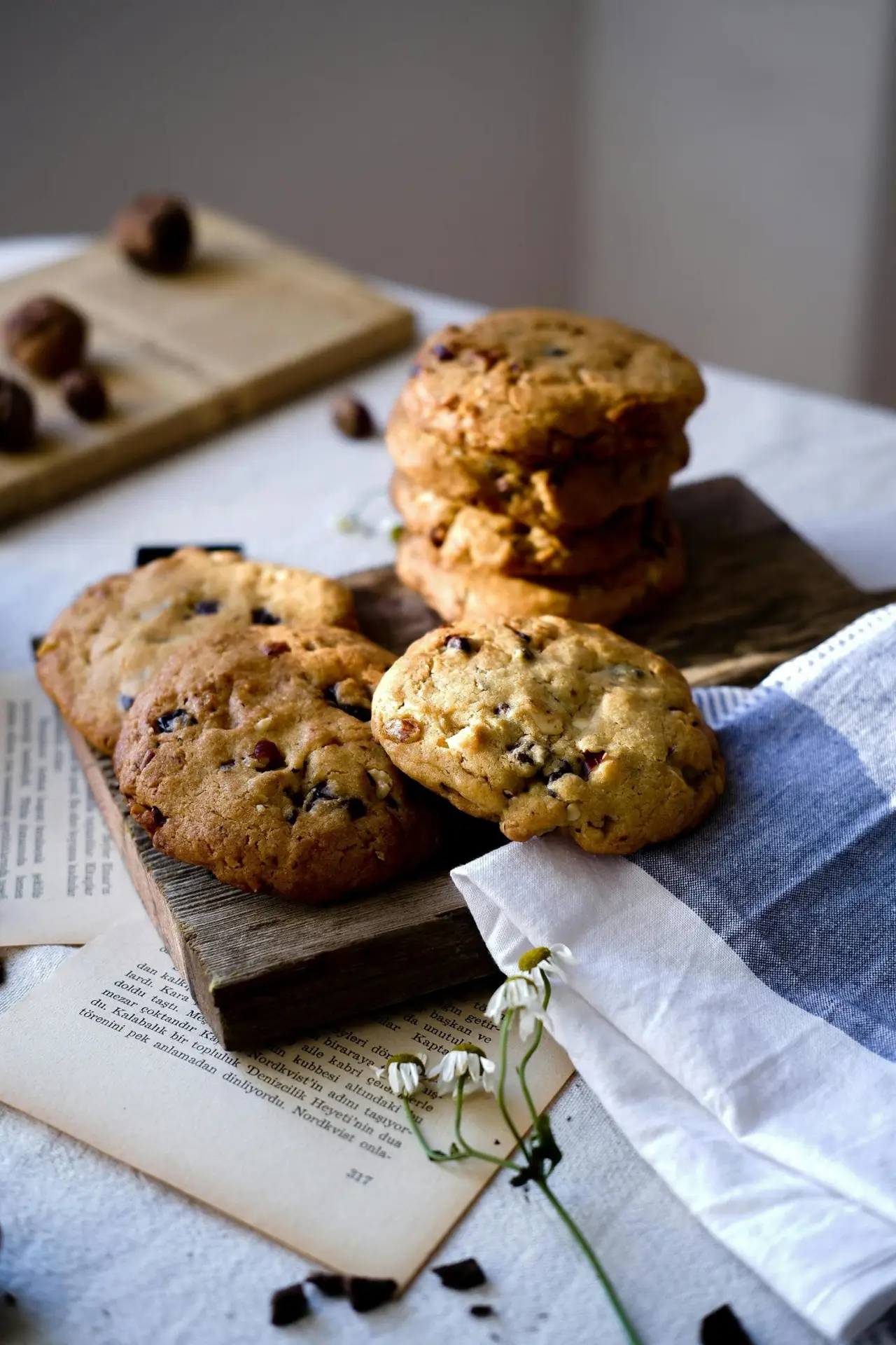 photo de cookies sur un livre de recettes.
